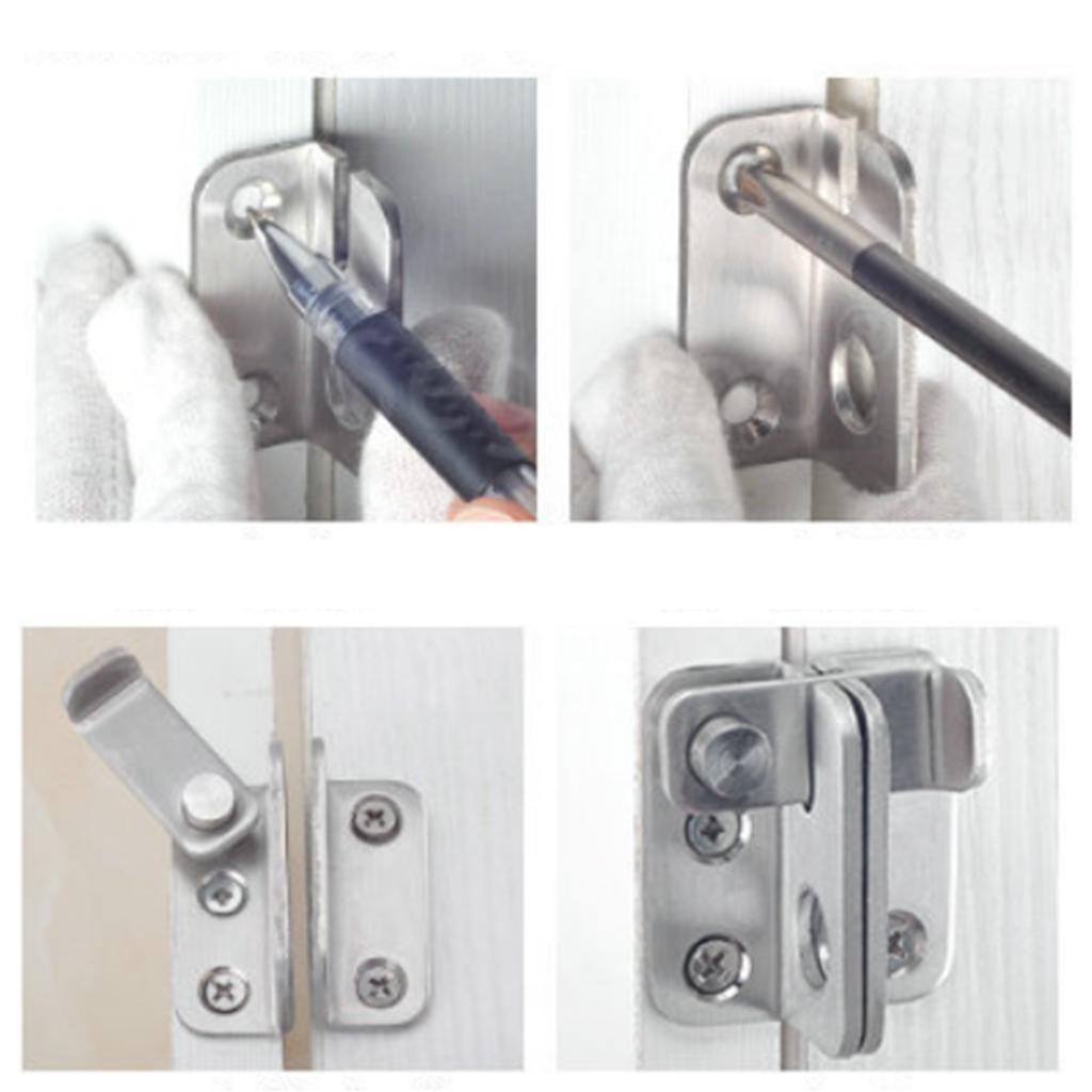 2x Stainless Steel Hasp Latch Lock Sliding Door Bolt for Window Cabinet Door
