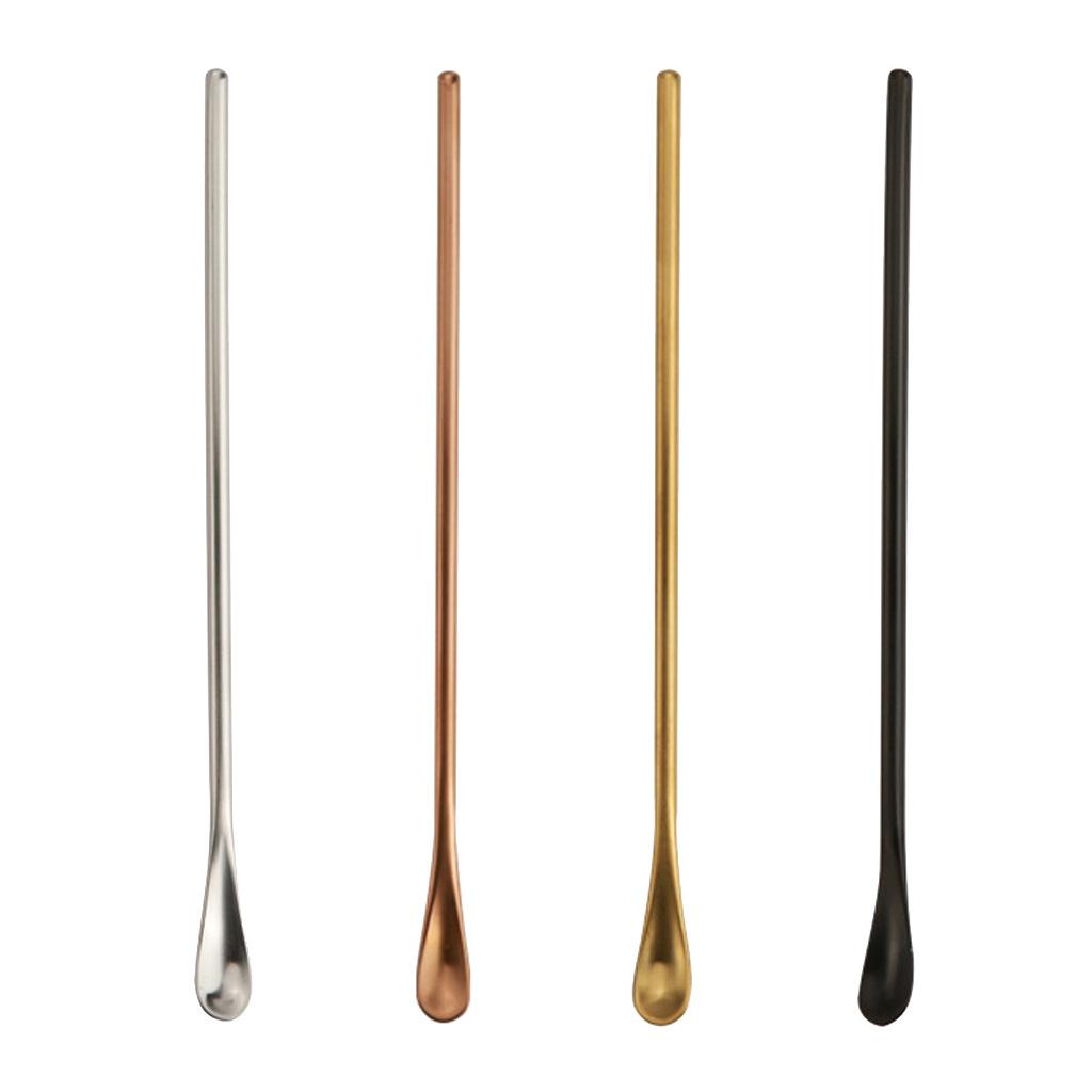 Stainless Steel Coffee Mixing Spoon Cocktail Stirring Stick Tableware Silver