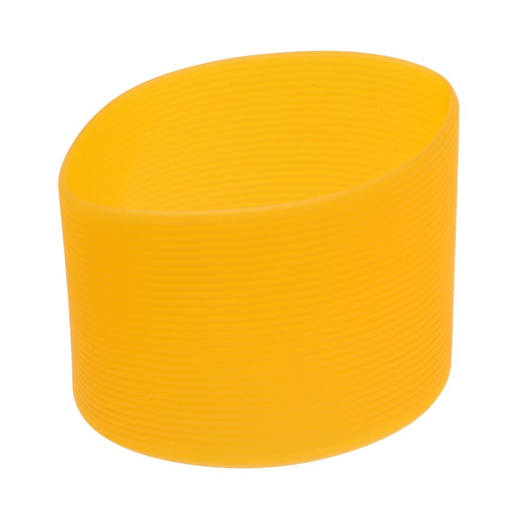 2xOutdoor Silicone Round Non- Water Bottle Mug Cup Sleeve Cover Orange