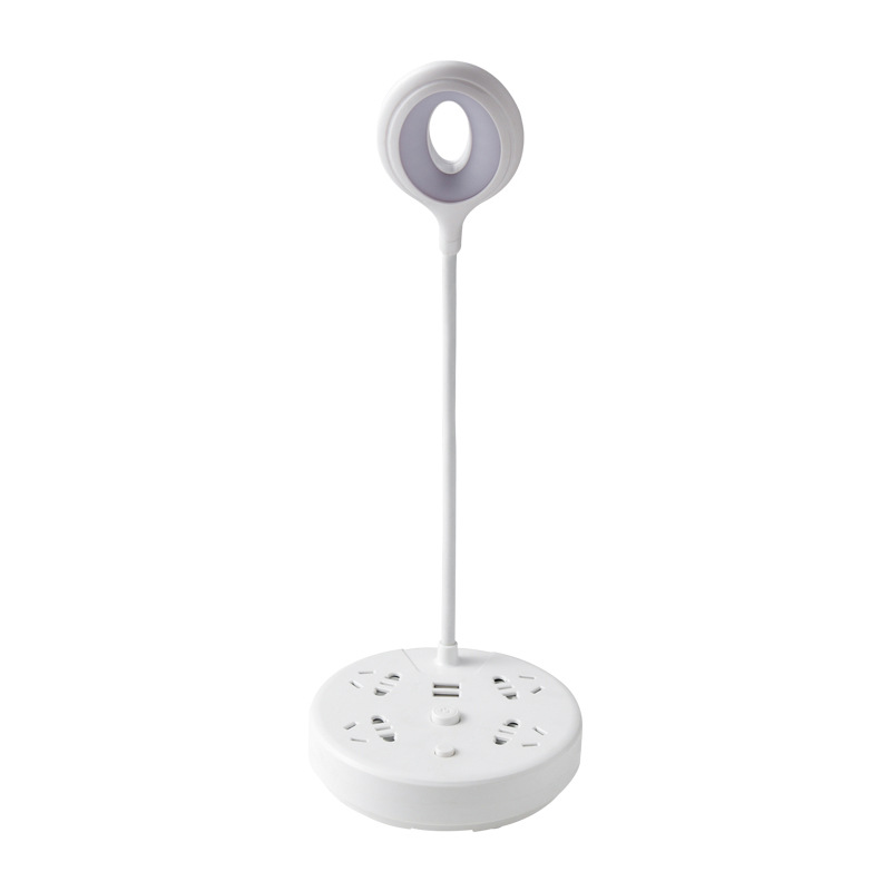 Ổ Cắm Điện Tròn NAVIVU Kết Hợp Đèn Bàn, Cổng Sạc USB, Dây Chịu Tải 2500W, Chống Cháy