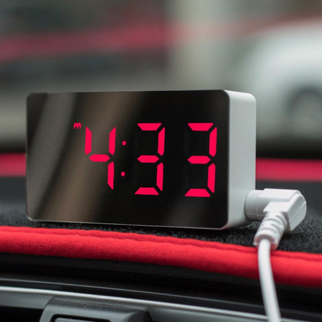 2X Digital Alarm Clock Large Date Snooze Time 3'' Table Clocks Decoration Red