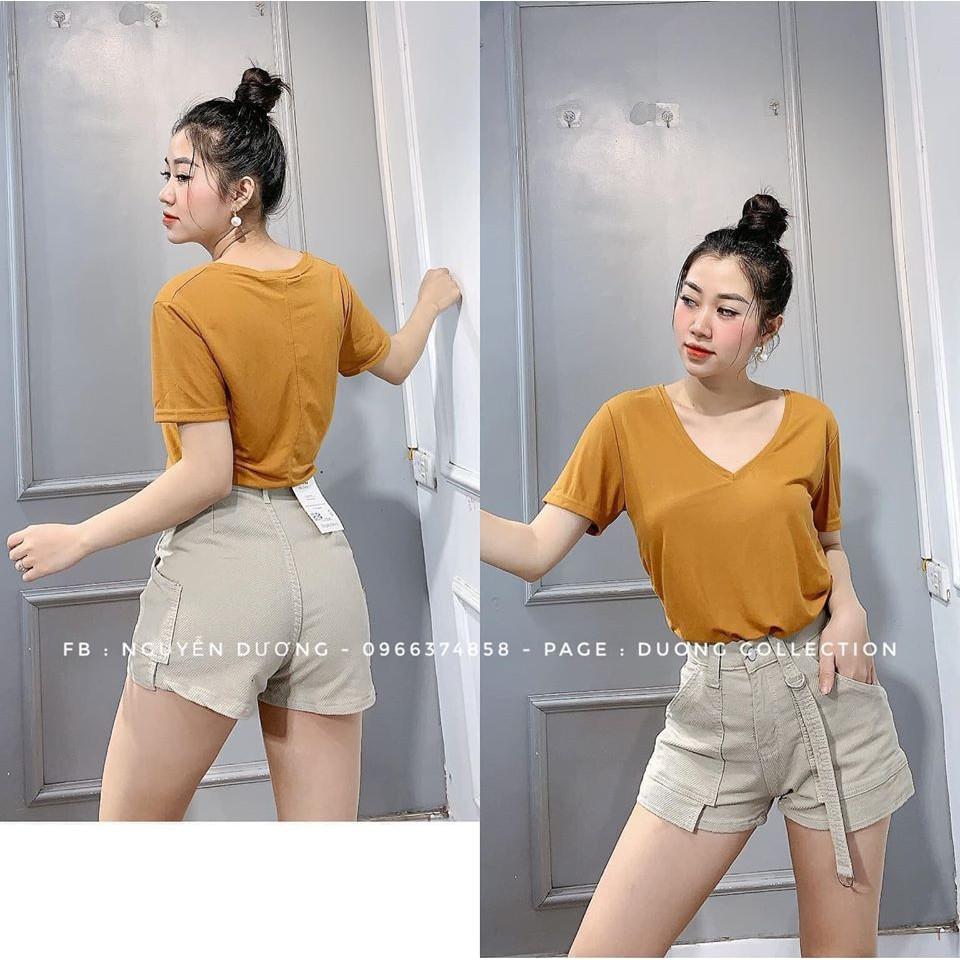 Áo phông cổ tim GÂN SAU siêu đẹp