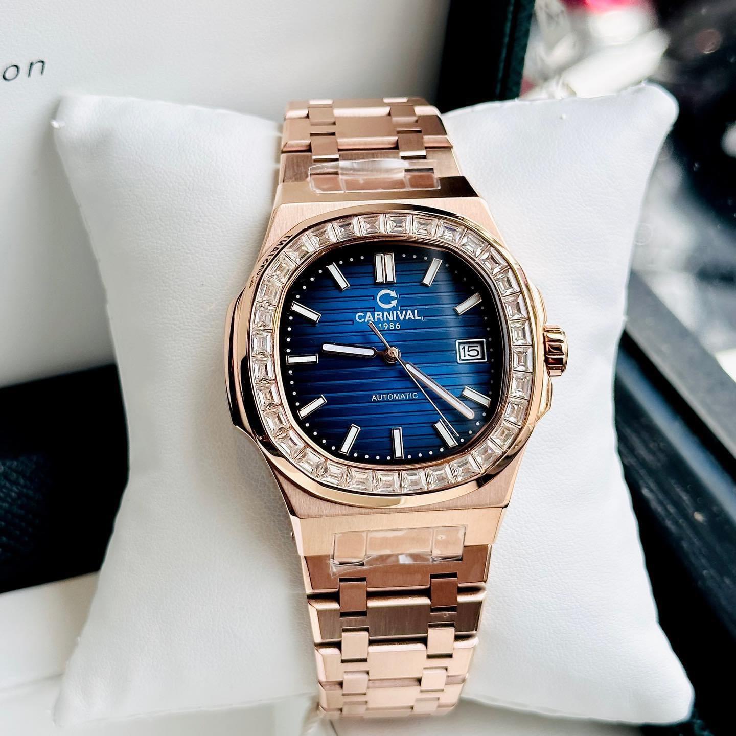 Đồng Hồ Nam Dây Thép Carnival Nautilus G8108.304.414 Automatic - Kính Sapphire - Size 41mm - Carnival 8108G-VH-MXANH