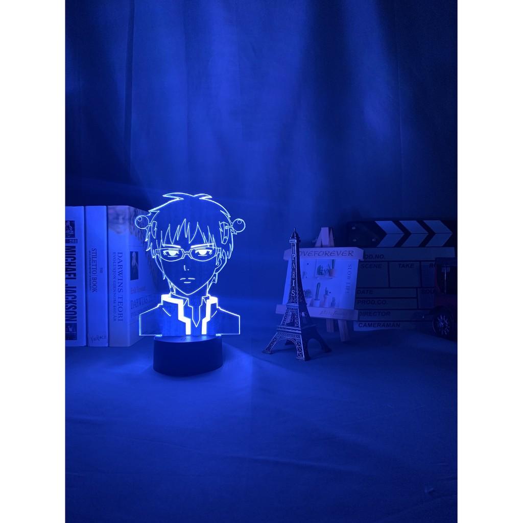 Đèn ngủ Led 3D Saiki Kusuo no Psi-nan Đèn Ngủ Trang Trí Phòng Ngủ Nhiều Màu Sắc Nightlight Anime
