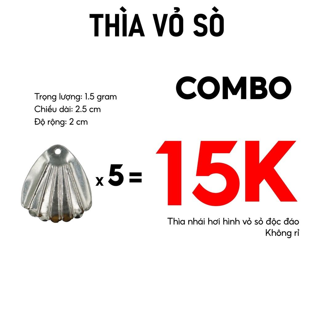 THÌA VỎ SÒ 1.5 GRAM - 2.5 CM - 2CM / Phụ kiện nhái hơi câu lóc Thái Lan