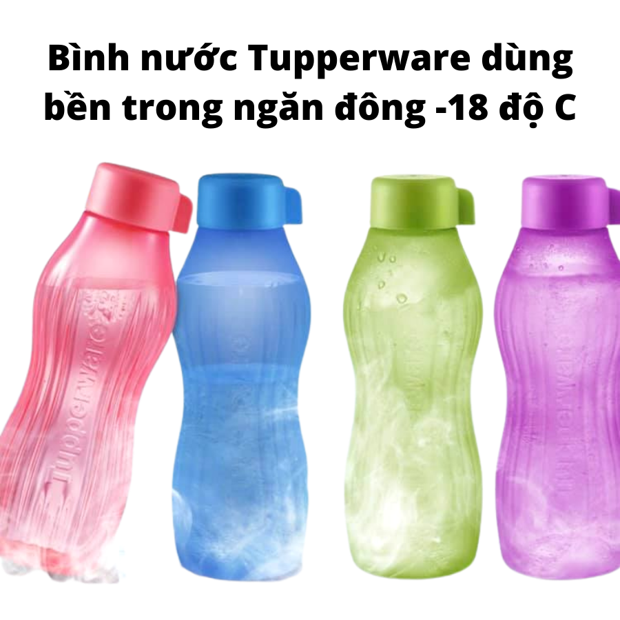 Bình nước Tupperware Eco Bottle Freezerable 880ml có thể để ở ngăn đông