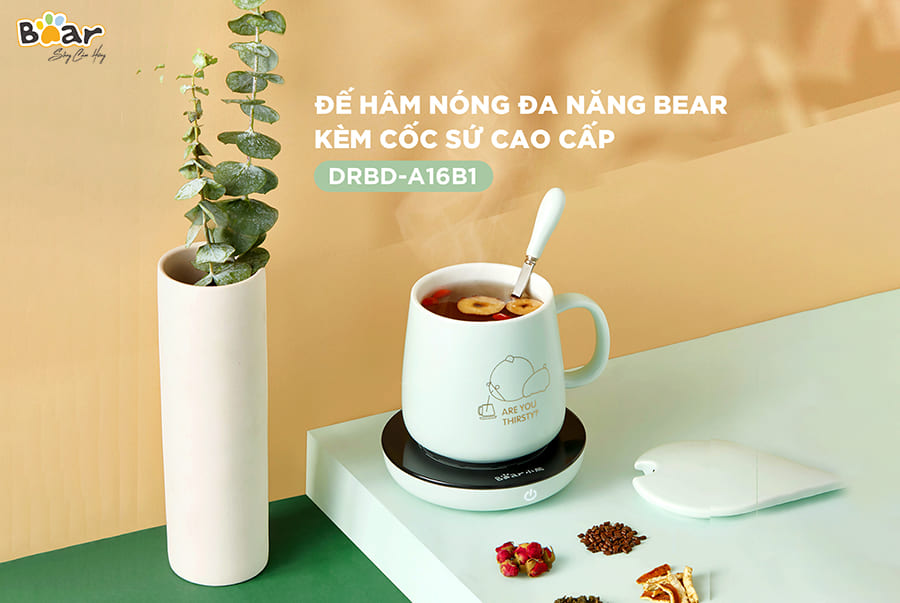 Bộ Cốc Hâm Nóng Đồ Uống BEAR DRBD-A16B1 - Hàng Chính Hãng