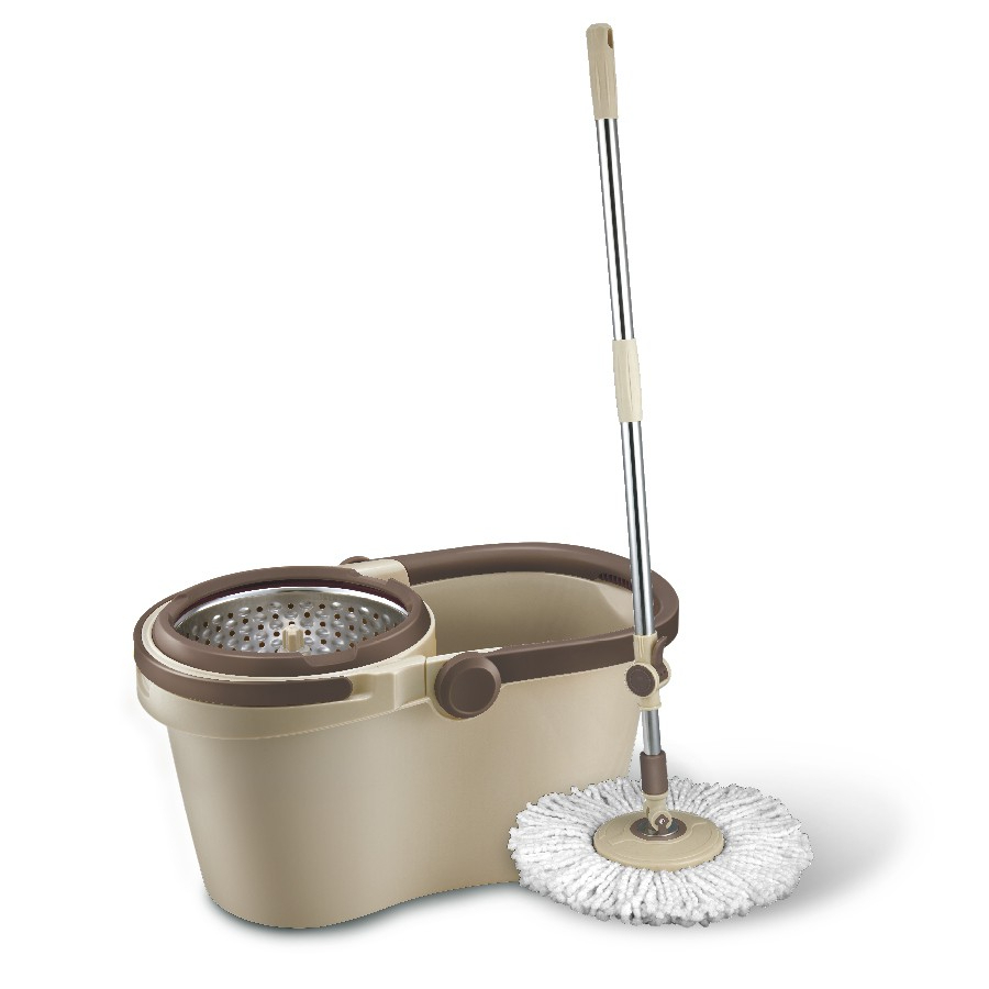 Bộ Cây Lau Nhà Xoay Tay Compact Spin Mop LocknLock ETM466 2 Bông Lau, Hàng Chính Hãng - JoyMall