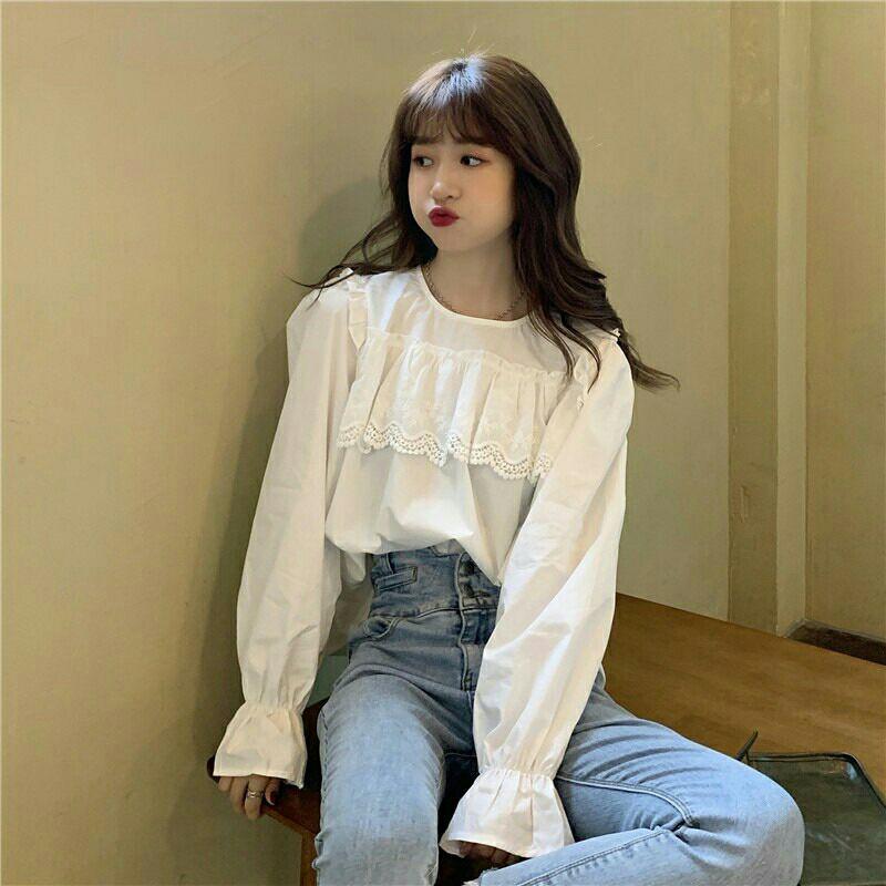 ÁO SƠ MI TRẮNG OVER SIZE BÁNH BÈO DỄ THƯƠNG