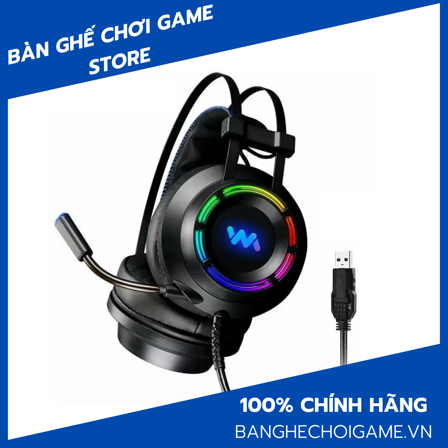 Hình ảnh Tai nghe gaming WangMing WM9800S RGB , kết nối cổng USB, âm thanh giả lập 7.1 - Hàng chính hãng