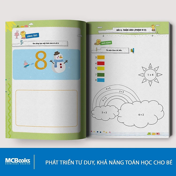 Sách PoMath - Toán Tư Duy Cho Trẻ Em 4-6 Tuổi - Tặng kèm bộ Bookmark