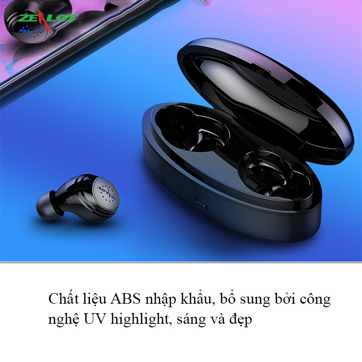 Tai nghe bluetooth Zealot không dây hàng chính hãng tương thích với nhiều dòng điện thoại như iphone, samsung, xiaomi, oppo... dành cho cả nam và nữ