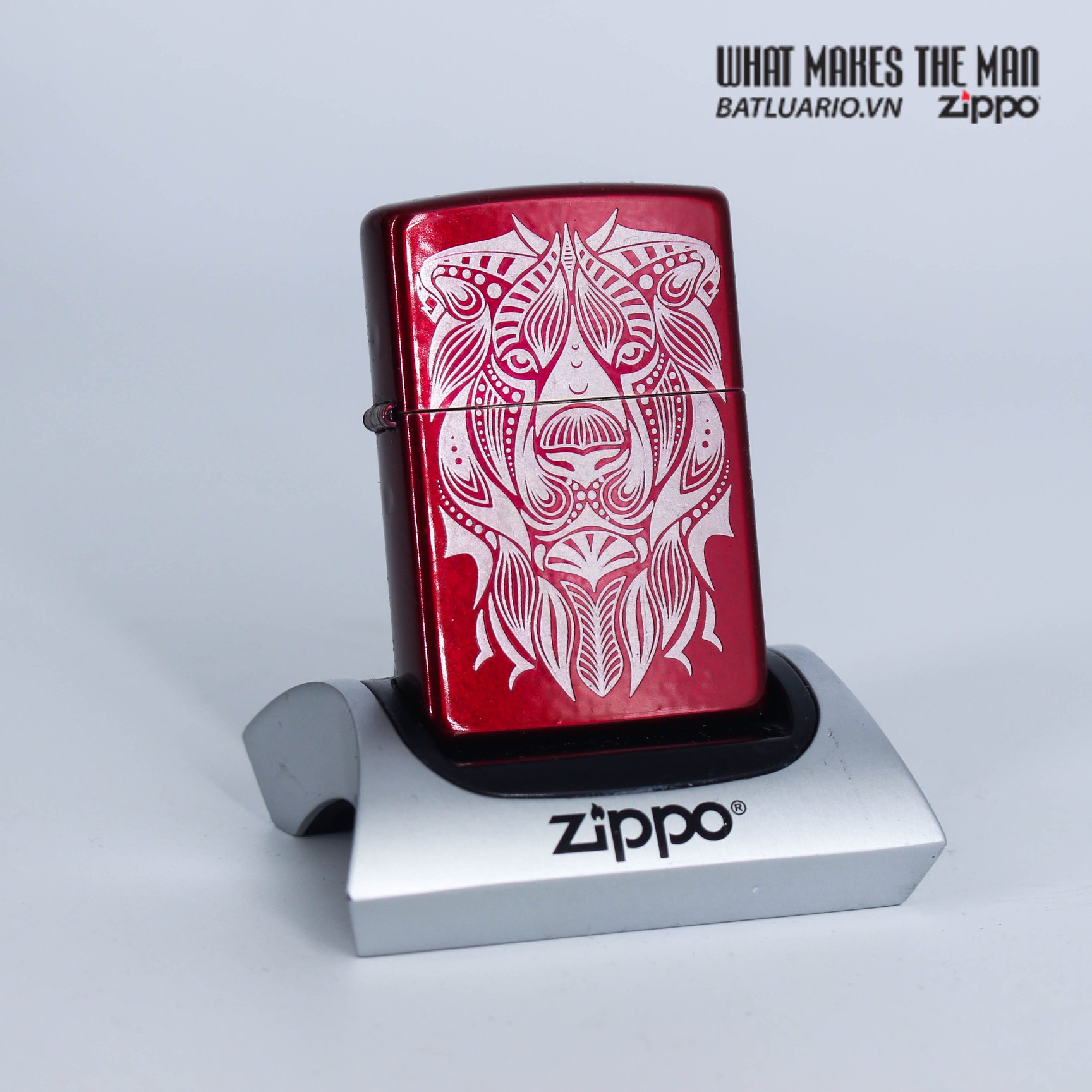 Bật Lửa Zippo 49109 – Zippo Lion Tattoo Design Candy Apple Red