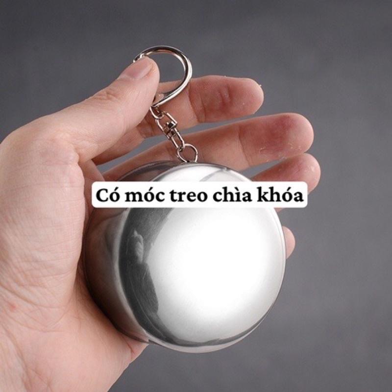 Cốc Uống Nước Mini Gấp Gọn Inox Đa Năng Cao Cấp Bỏ Túi Du Lịch Có Móc Treo Tiện Dụng-RSS