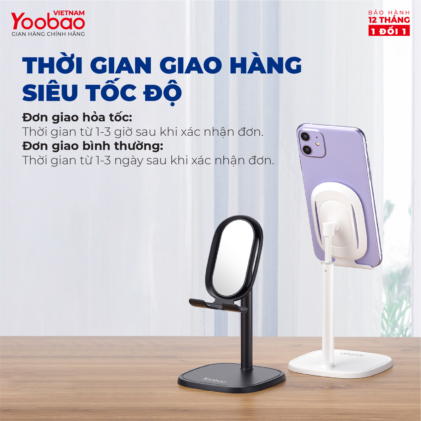 Giá đỡ điện thoại có thể thay đổi chiều cao Yoobao B6 - Hàng Chính Hãng