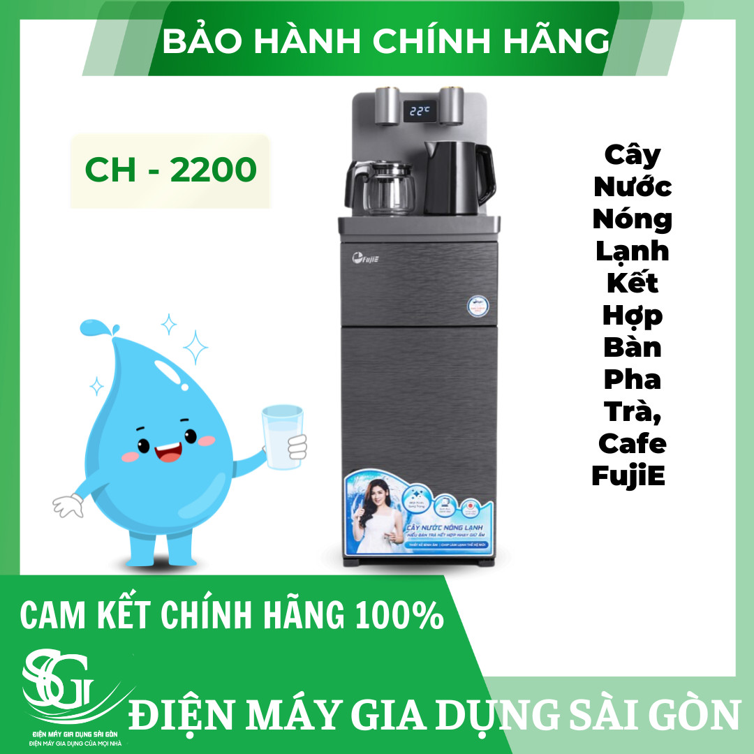 Cây Nước Nóng Lạnh Kết Hợp Bàn Pha Trà, Cafe Fujie TBH1332E- HÀNG CHÍNH HÃNG