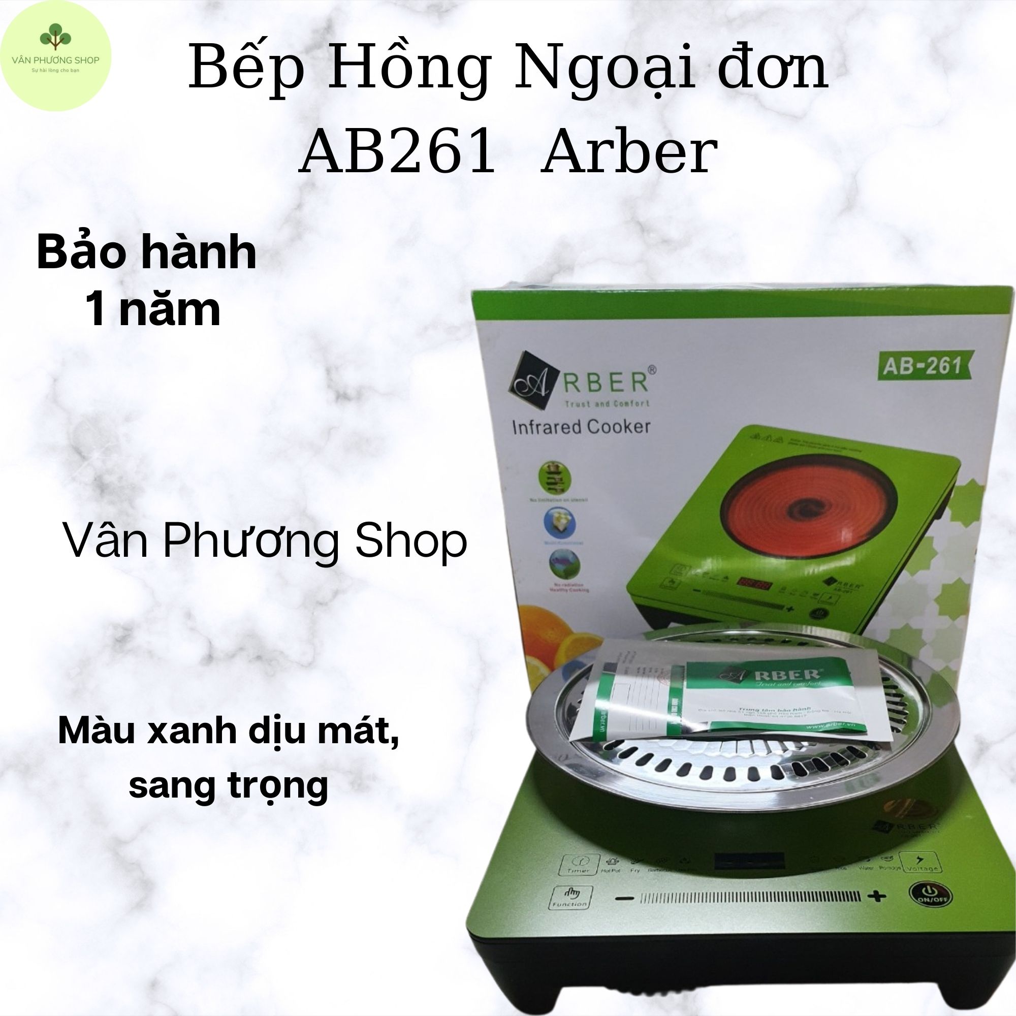 Bếp Hồng Ngoại Arber  261 Dùng Cho Mọi Loại Xoong Nồi , Kiểu Dáng Gọn Nhẹ, Màu Sắc Sang Trọng- Hàng Chính Hãng