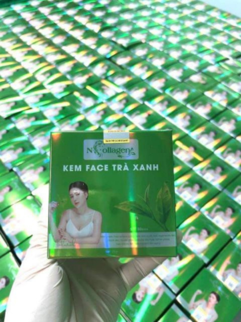 Kem face trà xanh giảm thâm mụn dưỡng trắng da Ncollagen 25g