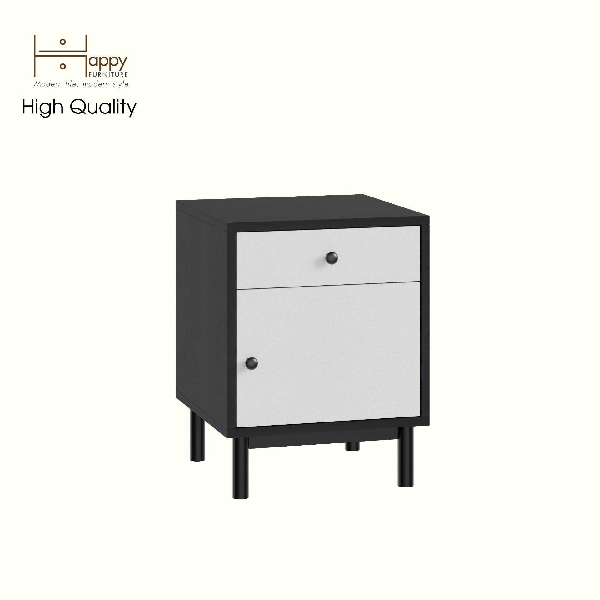 HAPPY FURNITURE , Táp đầu giường 1 cửa mở - LIVIK, TLT_053 , 40cm x 40cm x 52cm DxRxC