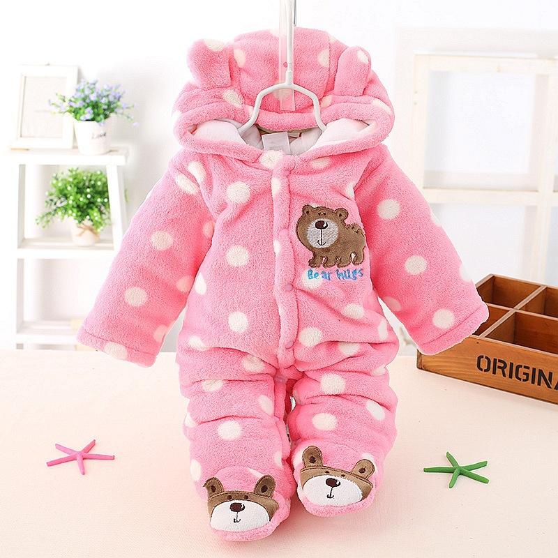 Bộ Quần Áo Mùa Đông Nỉ Mặc Onesies Cho Bé Bé Trai Và Bé Gái Hoạt Hình Gấu Có Mũ Ấm Cho Bé Quần Áo Cho Bé Trai Và Bé bé Gái