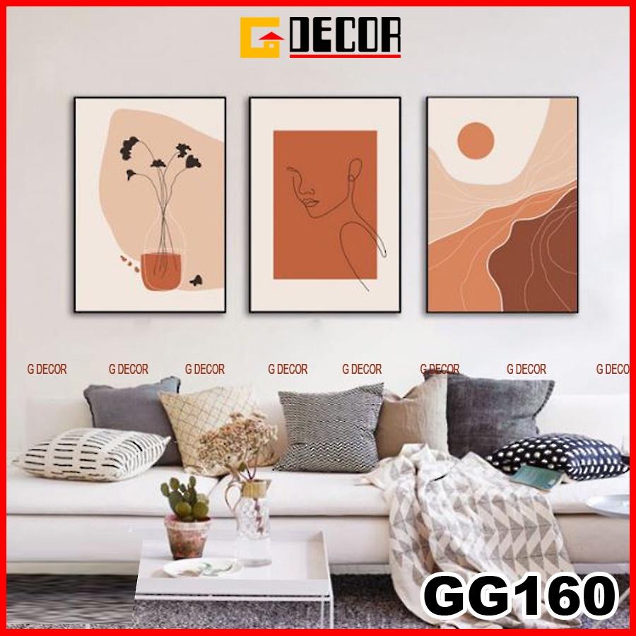 Tranh treo tường canvas 3 bức phong cách hiện đại Bắc Âu 160, tranh DECOR trang trí phòng khách, phòng ngủ, phòng ăn