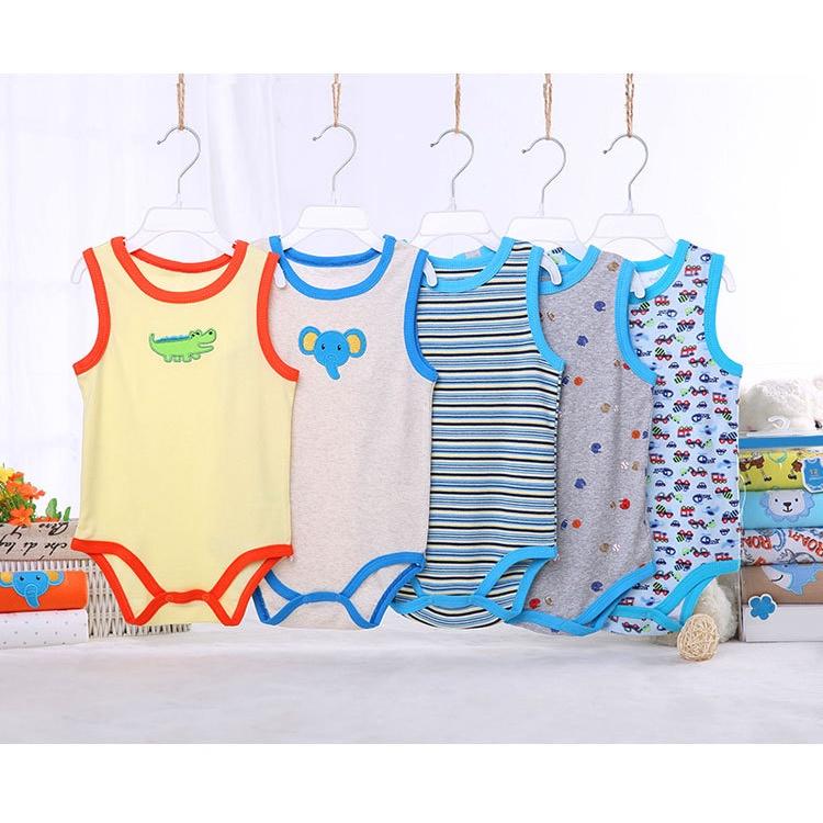 Bodysuit cho bé, đồ liền thân bé trai, bé gái vải cotton thoáng khí, body chip sát nách Easy Baby từ 0-24M (TT-008)