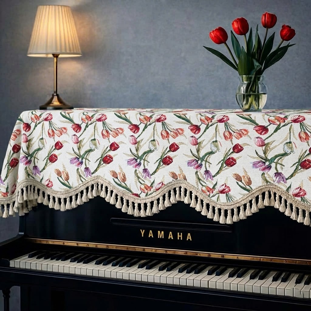 Khăn phủ đàn piano cơ đàn piano điện tử 88 phím sang trọng cổ điển giáng sinh noel năm mới Tết - Hàng chính hãng