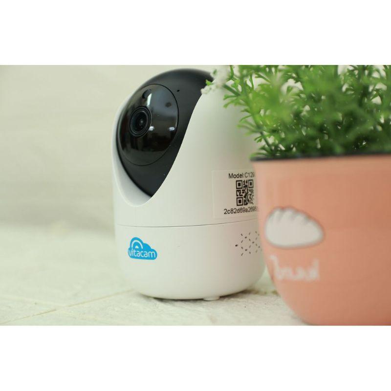 Camera IP Wifi Vitacam C1290 (New 2021) 3.0Mp Ultra HD, Quan Sát Ban Đêm Xoay 360 Độ - Hàng chính hãng