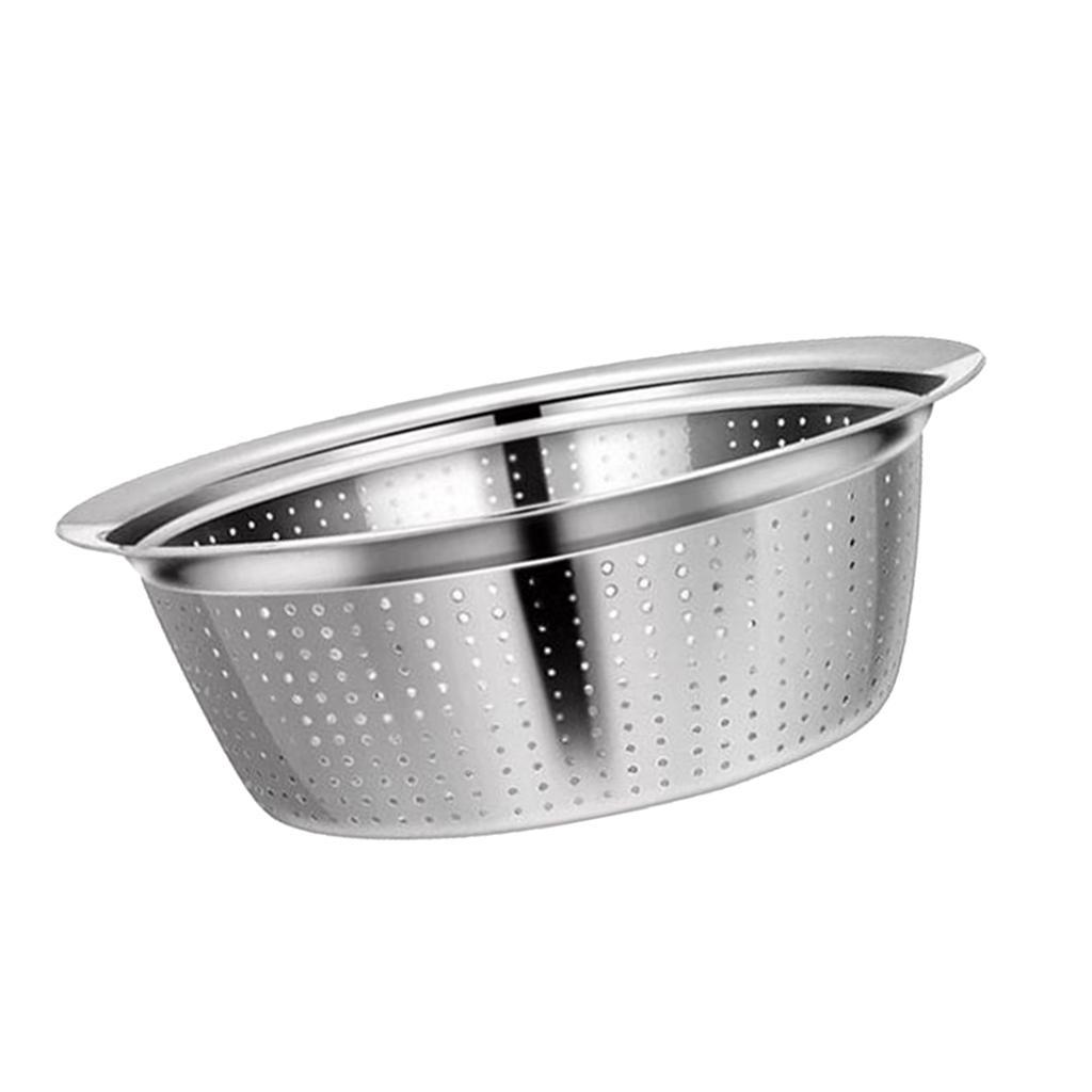 2x Metal Kitchen Strainer Colander Pasta Rice Sifter Salad Spinner Set 32cm