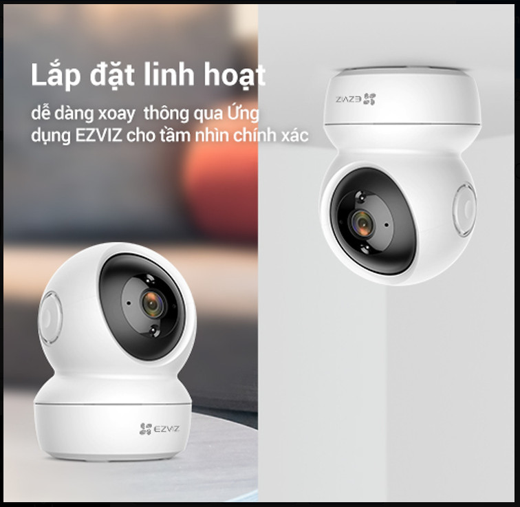 Camera Wi-fi EZVIZ C6N 2MP Trong Nhà, FHD 1080P, Quay Quét 360 Độ, Đàm Thoại Hai Chiều - Hàng Chính Hãng