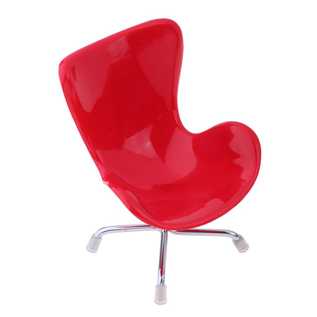 1/6 Dollhouse Miniature Furniture Chair Model for Doll Figures Decor Red