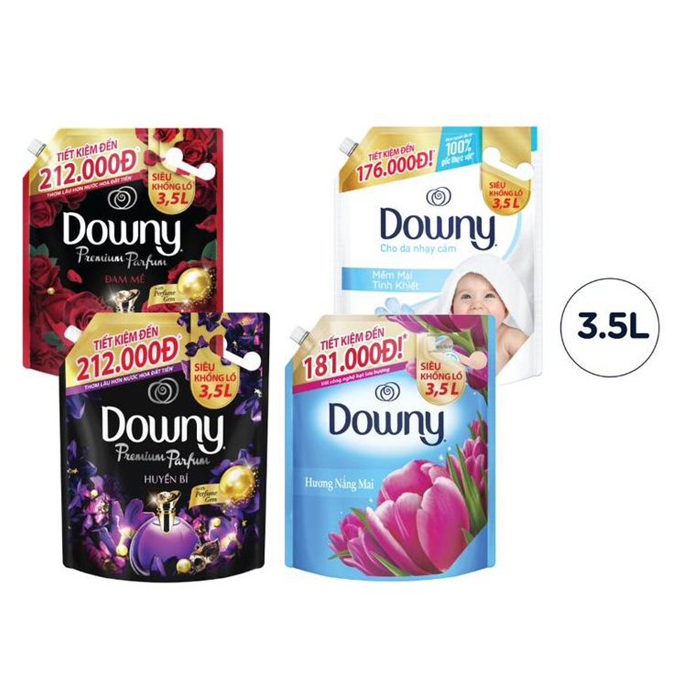 [Nguyên thùng] COMBO 3 túi Nước xả vải Downy Huyền bí 3.5LX3