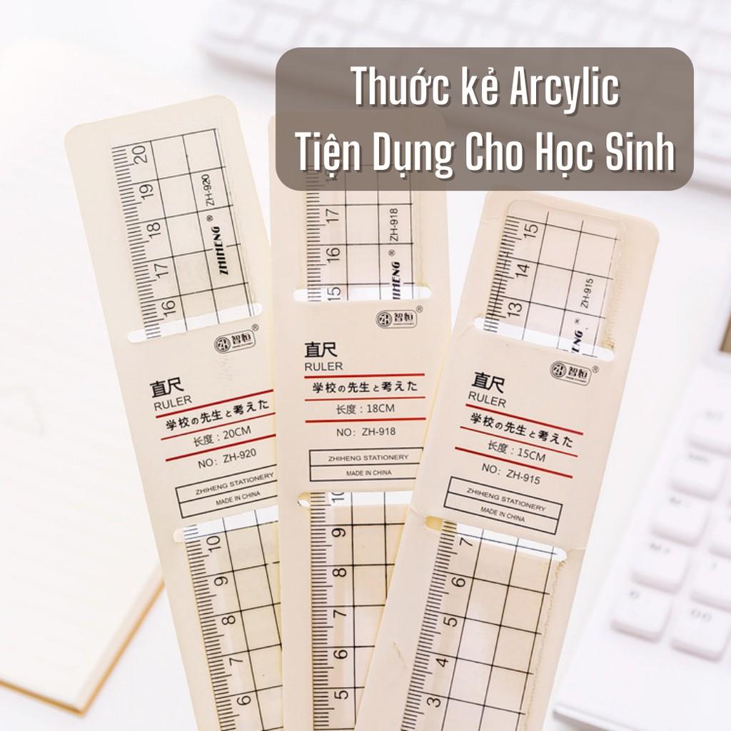 Thước Kẻ Thước Đo Acrylic Trong Suốt Thiết Kế Tiện Dụng Cho Học Sinh ST448