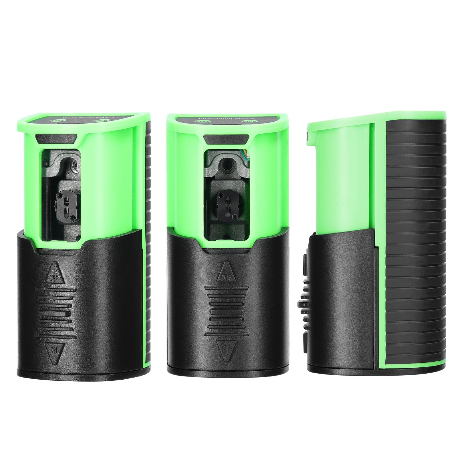 Single-Module Rechargeable Level Machine Mini Green Light 2 Lines Laser Level Home Multifunctional Level Meter Three Levels of Laser Light Brightness Adjustable with Anti-Drop Slide Cover Switch and Level Bubble