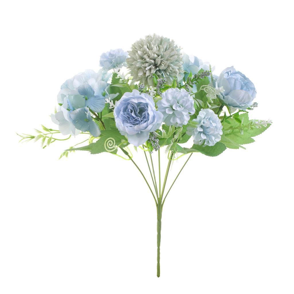 2Pcs 7 Head Artificial Fake Peony Flower Bouquet for Home Garden Wedding