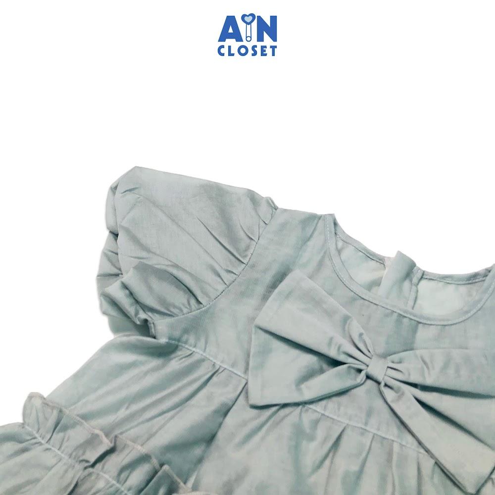 Đầm bé gái họa tiết Nơ xám cotton - AICDBGHE3UQH - AIN Closet