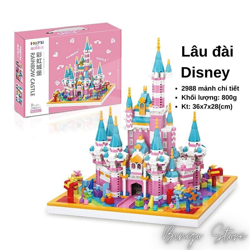 MÔ HÌNH LẮP RÁP LÂU ĐÀI CỔ TÍCH MÀU HỒNG 2988 CHI TIẾT