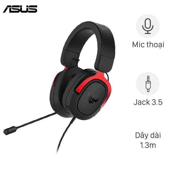 Tai nghe chụp tai Gaming Asus TUF H3 Đen Đỏ - Hàng Chính Hãng