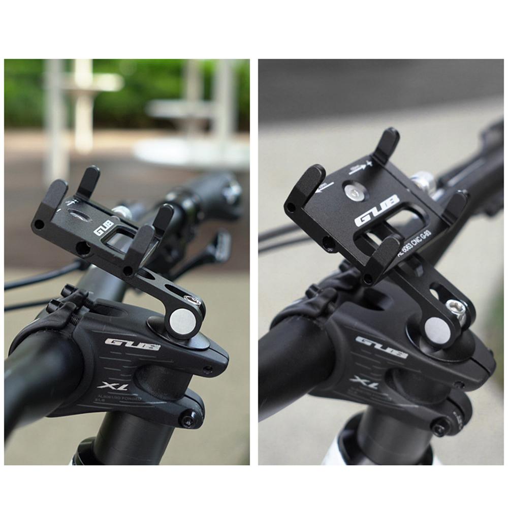 GUB Bike Stem Phone Mount Anti-slip Adjustable Aluminum Bicycle Phone Holder for 3.7-7.2In Mobile Phones