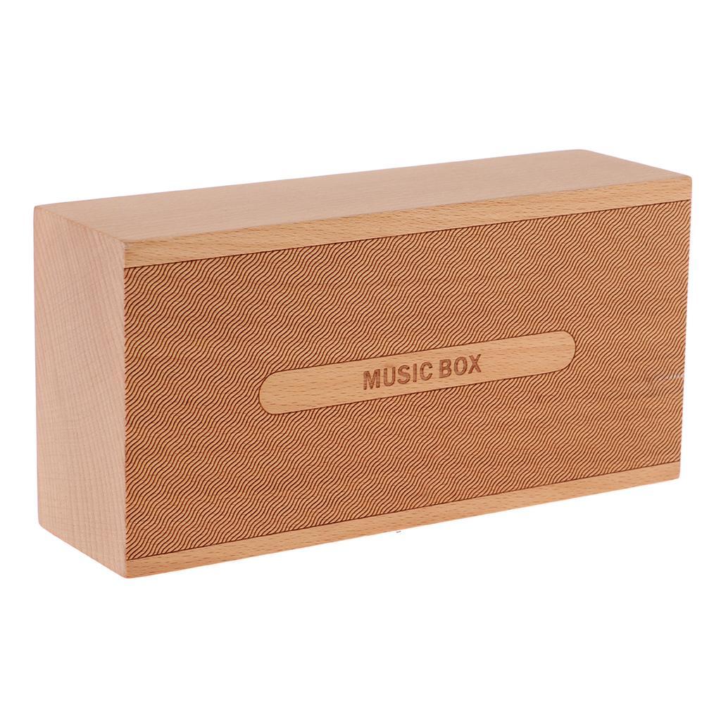 Retro Clockwork Musical Box Wooden Engraved Wind-up Mechanism Music Movements - 4 Melody for Like - Birthday Gift / Mild Music Lover / Home Ornaments