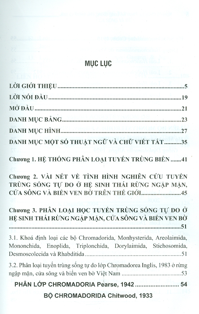 Tuyết Trùng Sống Tự Do Ở Rừng Ngập Mặn, Cửa Sông Và Biển Ven Bờ Việt Nam - Bộ Monhysterida, Araeolaimida Và Chromadorida