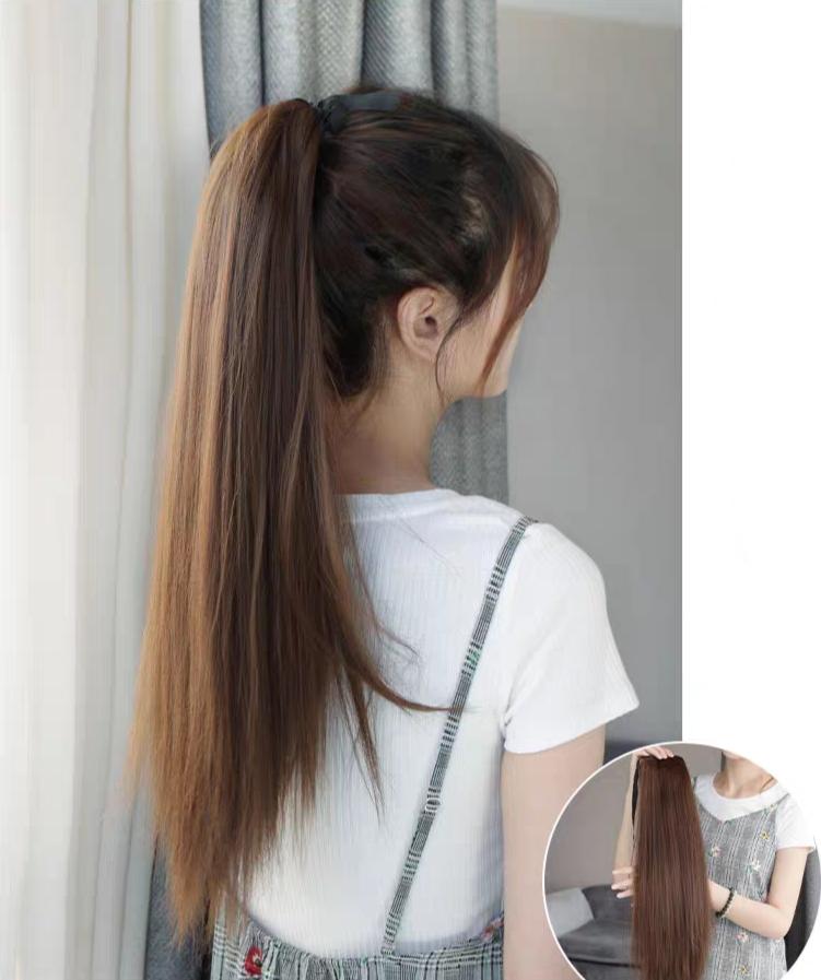 Tóc giả cột thẳng siêu xinh, siêu sang chảnh, cam kết y hình, giống tóc thật 100%, chất tơ Hàn cao cấp loại 1, chịu nhiệt tốt có thể bấm uốn, duỗi, gội thoải mái