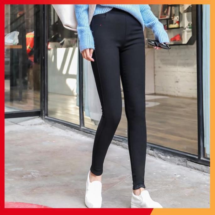 Quần legging nữ, Quần ống bó chất vải dày dặn, không lộ, co giãn tốt dễ phối đồ không lo lỗi mode
