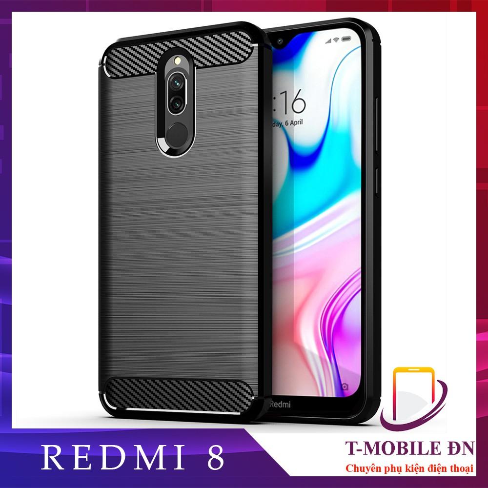 Ốp lưng cho Xiaomi Redmi 8 8A dẻo Cacbon phay xước chống sốc chống vân tay