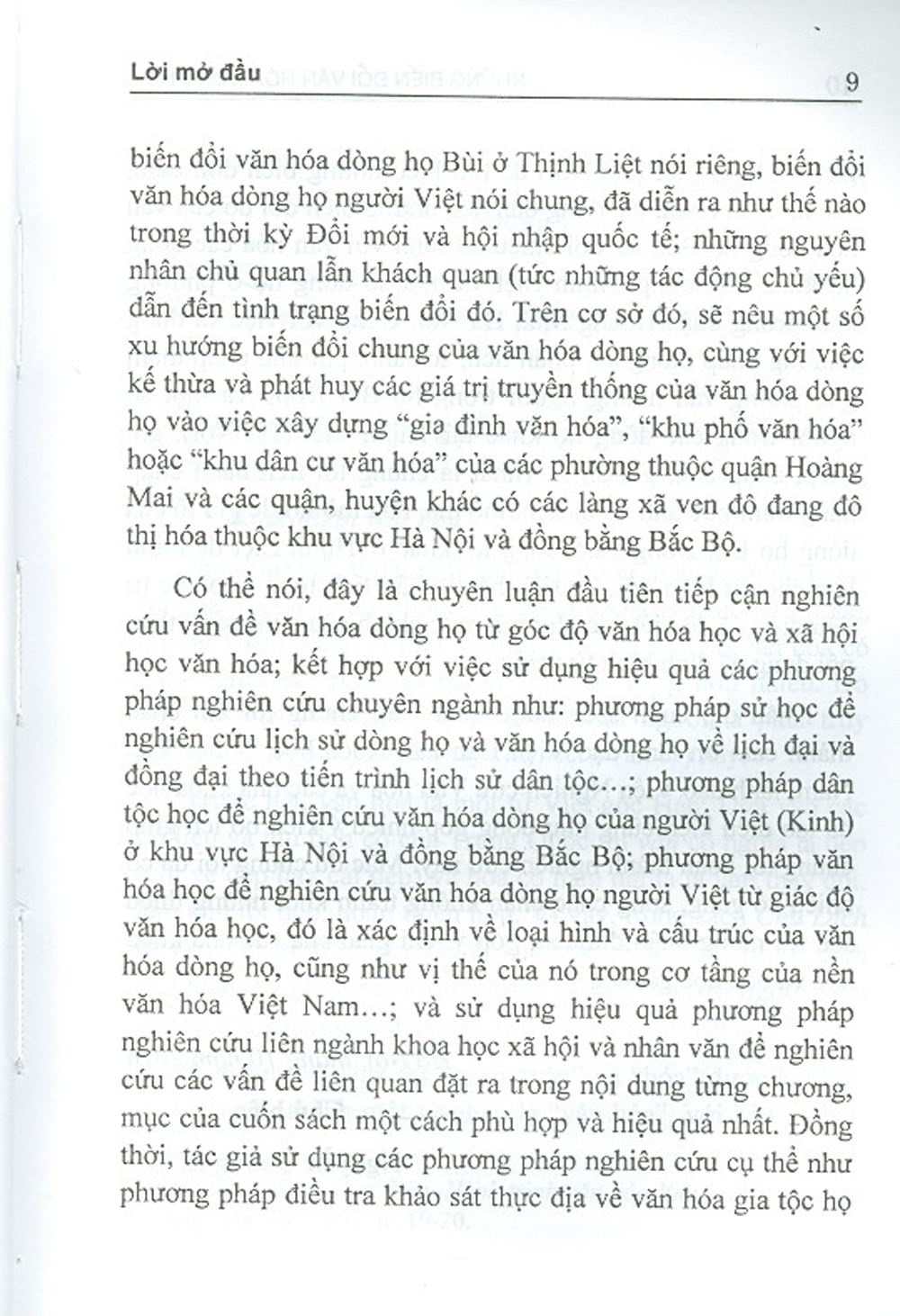 Những Biến Đổi Văn Hóa Dòng Họ Người Việt Thời Kỳ Đổi Mới Và Hội Nhập Quốc Tế (Nghiên Cứu Trường Hợp Dòng Họ Ở Thịnh Liệt - Hà Nội)