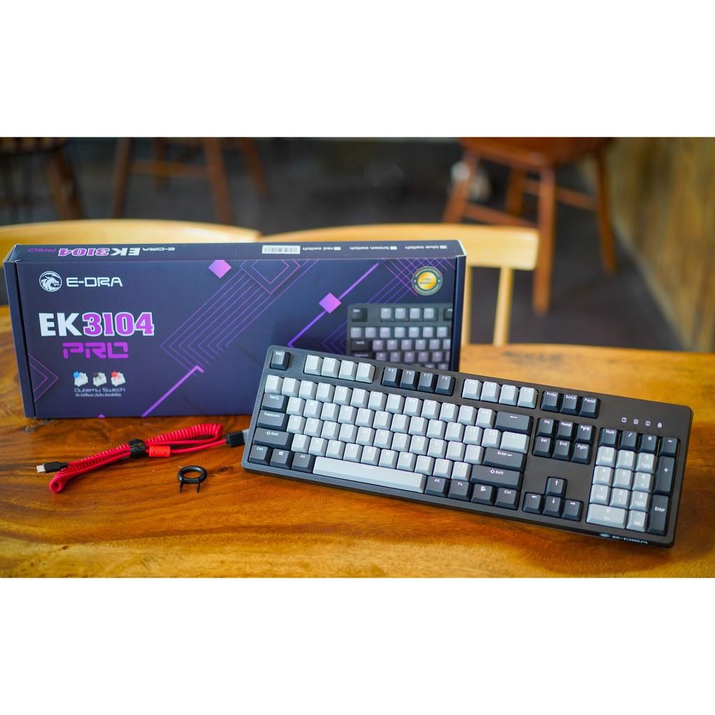 Bàn phím cơ E-DRA EK3104 PRO GATERON Switch- Bàn phím Gaming cao cấp - Bảo hành 2 năm chính hãng - 1 đổi 1 trong 30 ngày