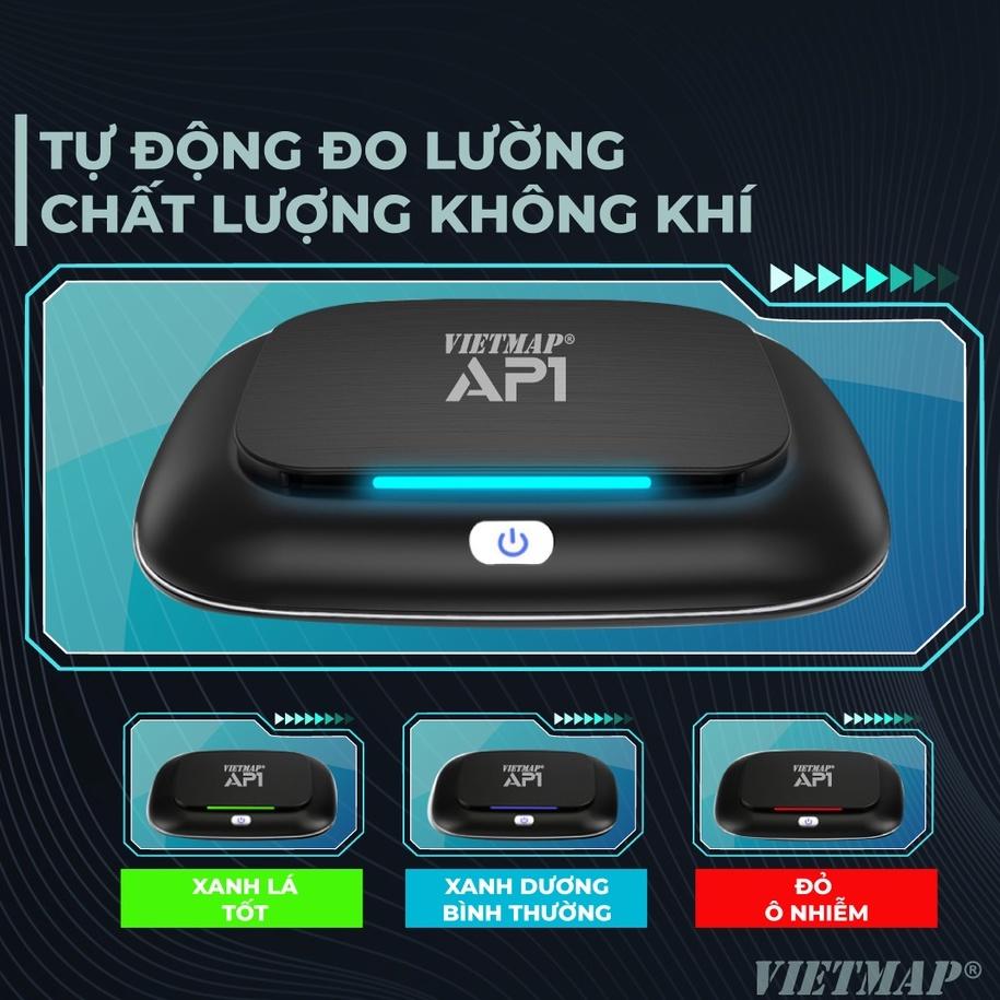 Vietmap AP1 Máy lọc Không khí ô tô - Khử mùi iON -Diệt khuẩn- Lọc bụi PM2.5 - Tận hưởng cuộc sống xanh - Hàng Chính Hãng