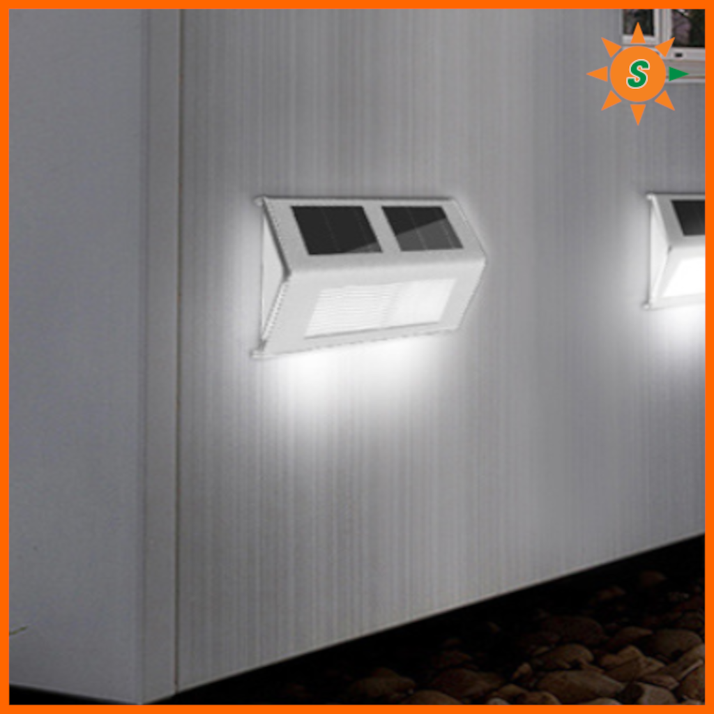 Đèn năng lượng mặt trời vỏ Inox 304 ngoài trời chống nước nhỏ gọn ốp tường chiếu sáng lối đi hành lang cầu thang