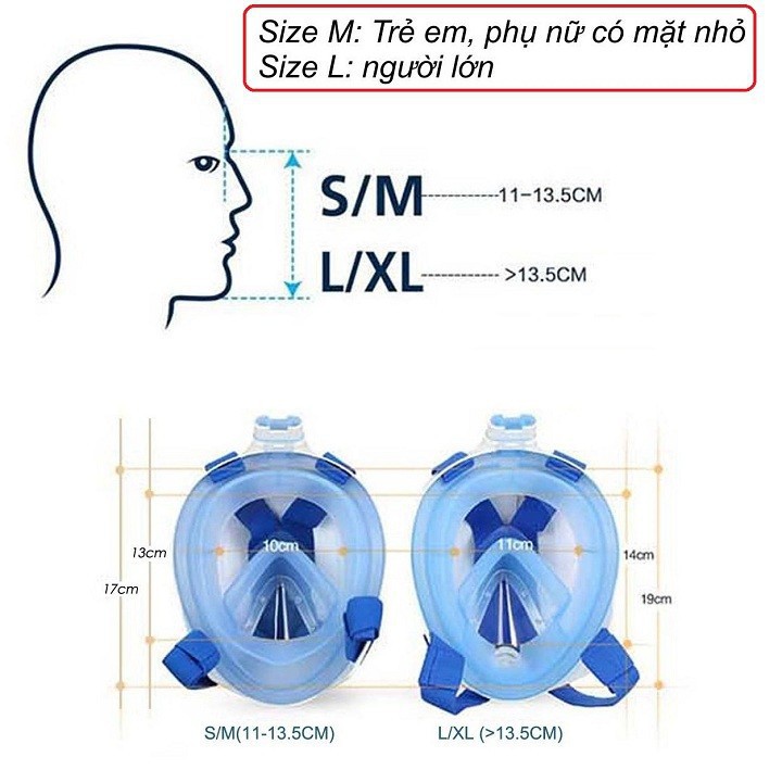 Mặt Nạ Lặn Biển Bơi Full Face  gd201