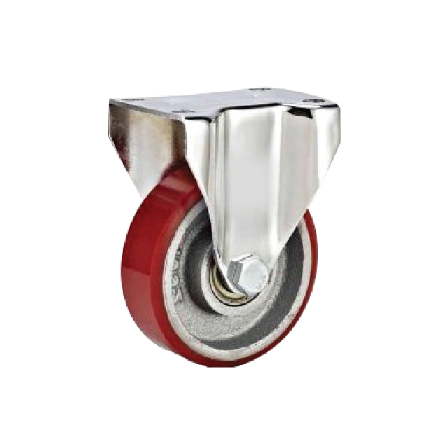 Bánh xe PU đúc Eco càng cố định 75mm - Polyurethane